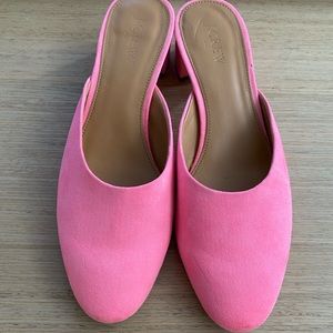 J.Crew Factory Suede Mule Neon Pink